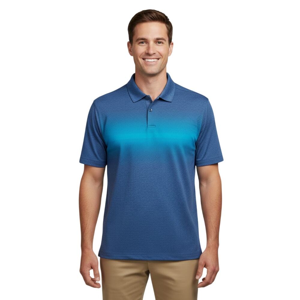 Nike Golf Dri-FIT Standard Fit Polo Shirt Blue Gradient Men Size Large